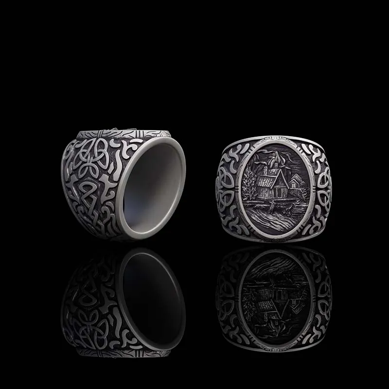 Viking Village Celtic Knot Pattern Sterling Silver Ring sold by GTHIC