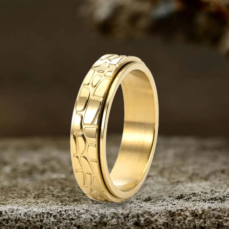 Simple Stone Texture Stainless Steel Spinner Ring sold by GTHIC product image thumbnail 3