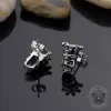 Punk Crown Skull Stainless Steel Gem Stud Earrings sold by GTHIC