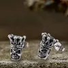 Punk Crown Skull Stainless Steel Gem Stud Earrings sold by GTHIC