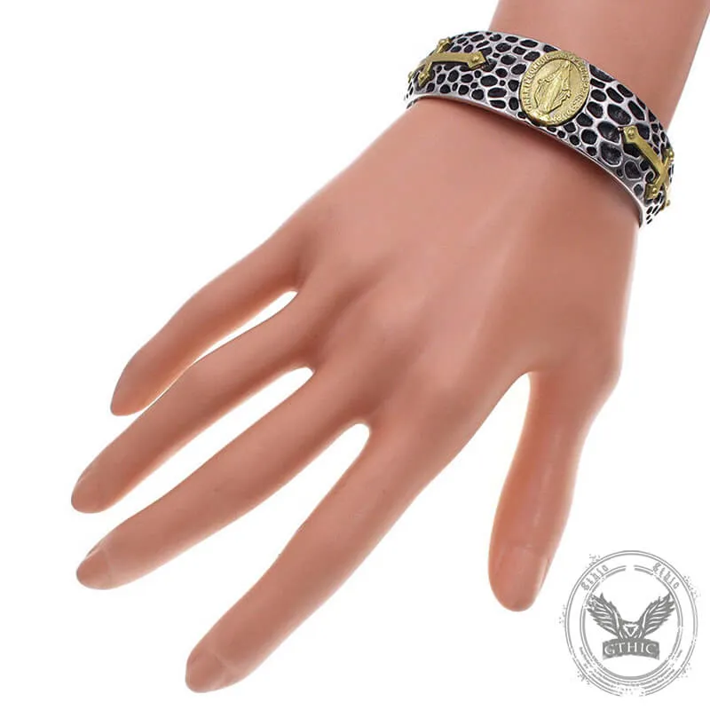 Virgin Mary Angel Cross Stainless Steel Cuff Bracelet sold by GTHIC product image thumbnail 2