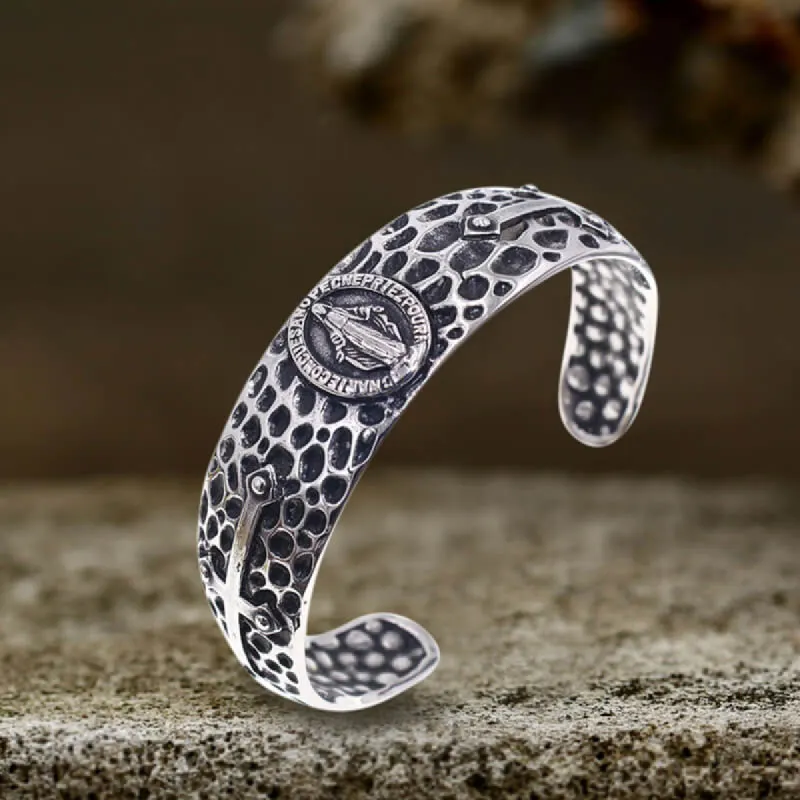 Virgin Mary Angel Cross Stainless Steel Cuff Bracelet made by GTHIC