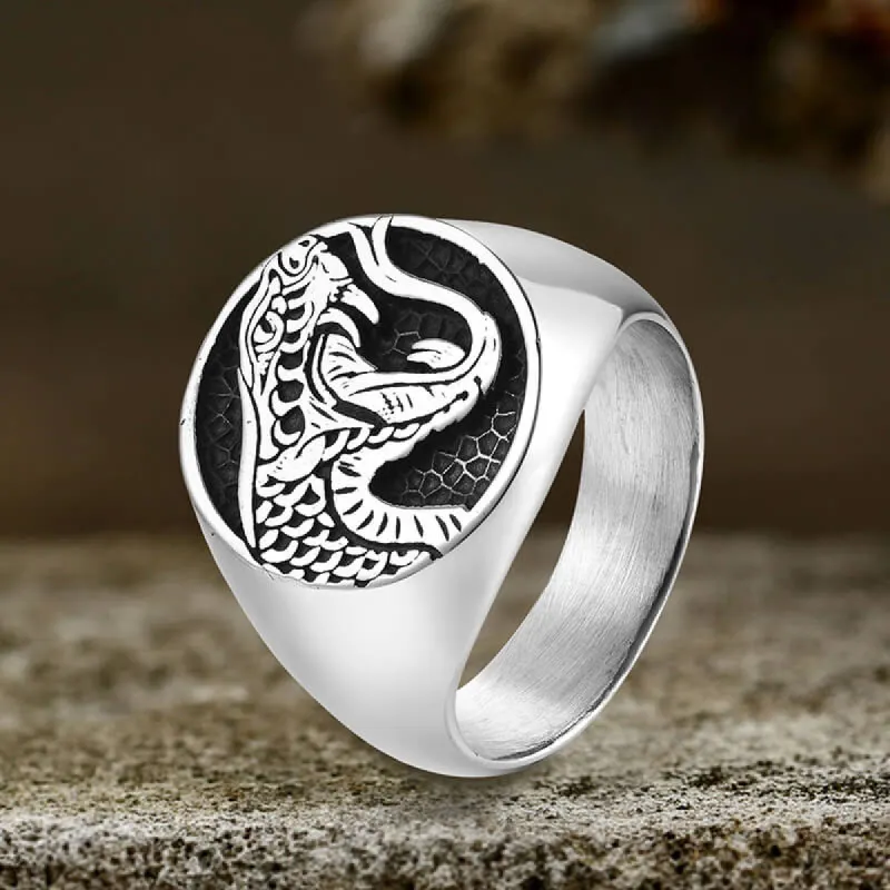 Domineering Cobra Snake Stainless Steel Ring sold by GTHIC