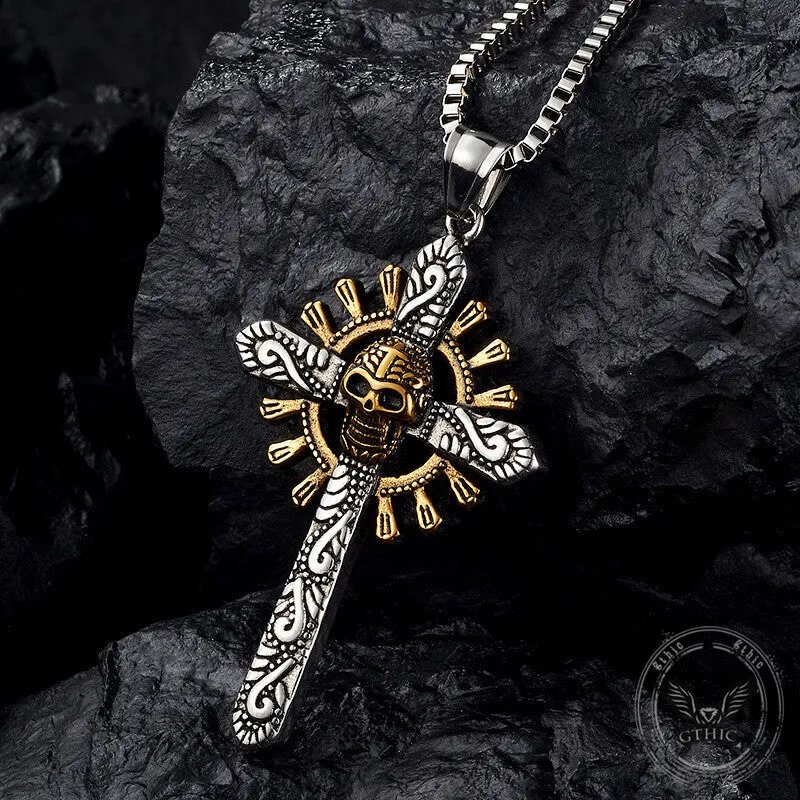 Skull Cross Stainless Steel Pendant Necklace sold by GTHIC