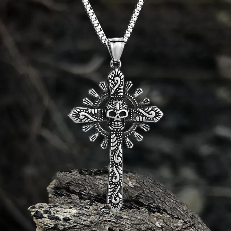 Skull Cross Stainless Steel Pendant Necklace sold by GTHIC product image thumbnail 2