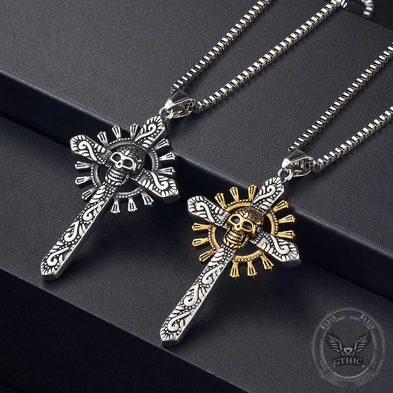 Skull Cross Stainless Steel Pendant Necklace sold by GTHIC product image thumbnail 4