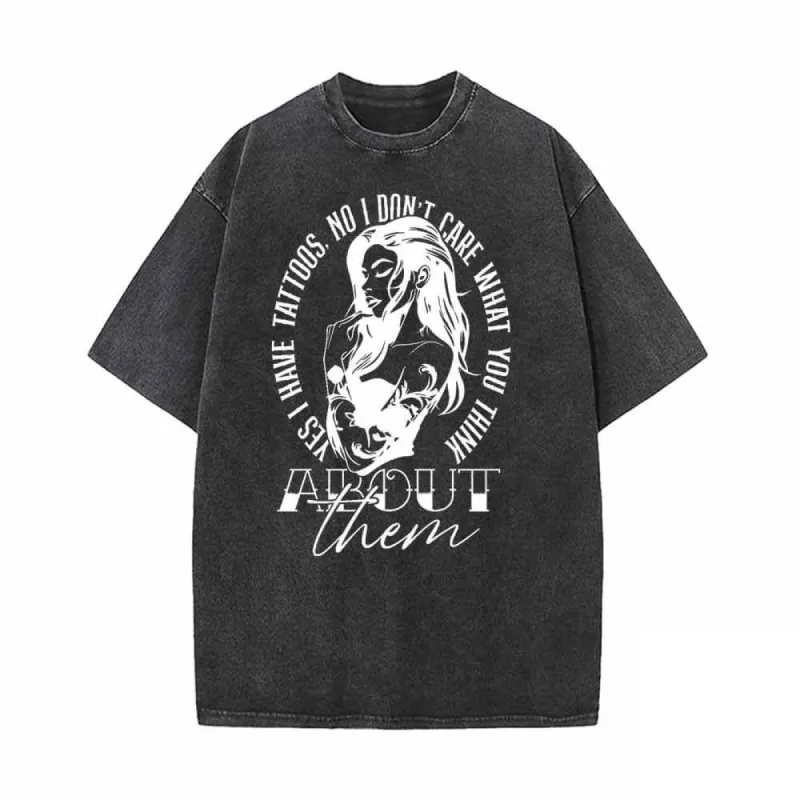Yes I Have Tattoos No I Don't Care Vintage Washed T-shirt sold by GTHIC