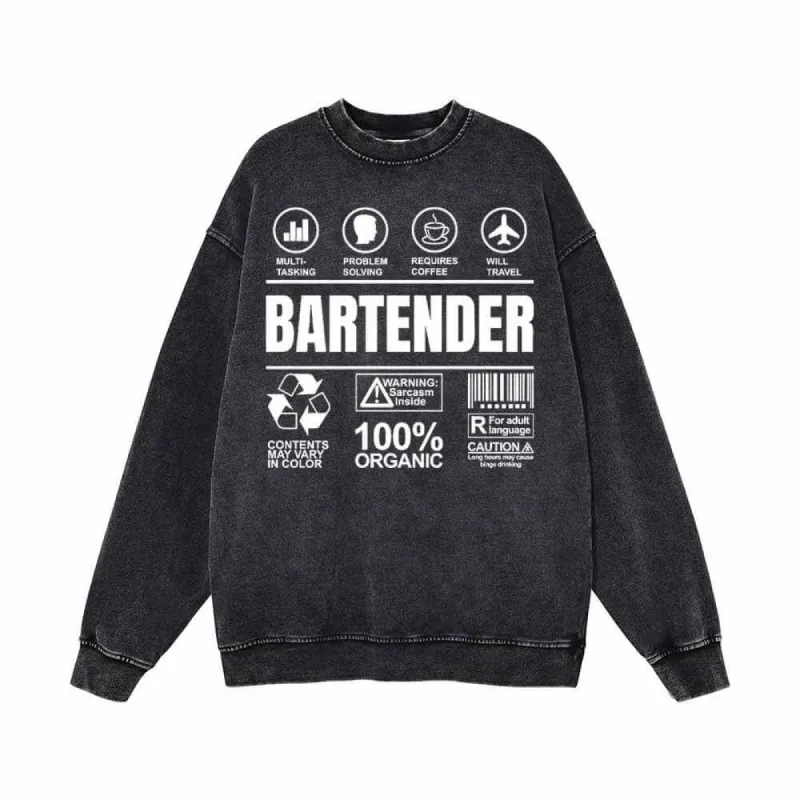 Bartender Simple Icon Vintage Washed Sweatshirt sold by GTHIC