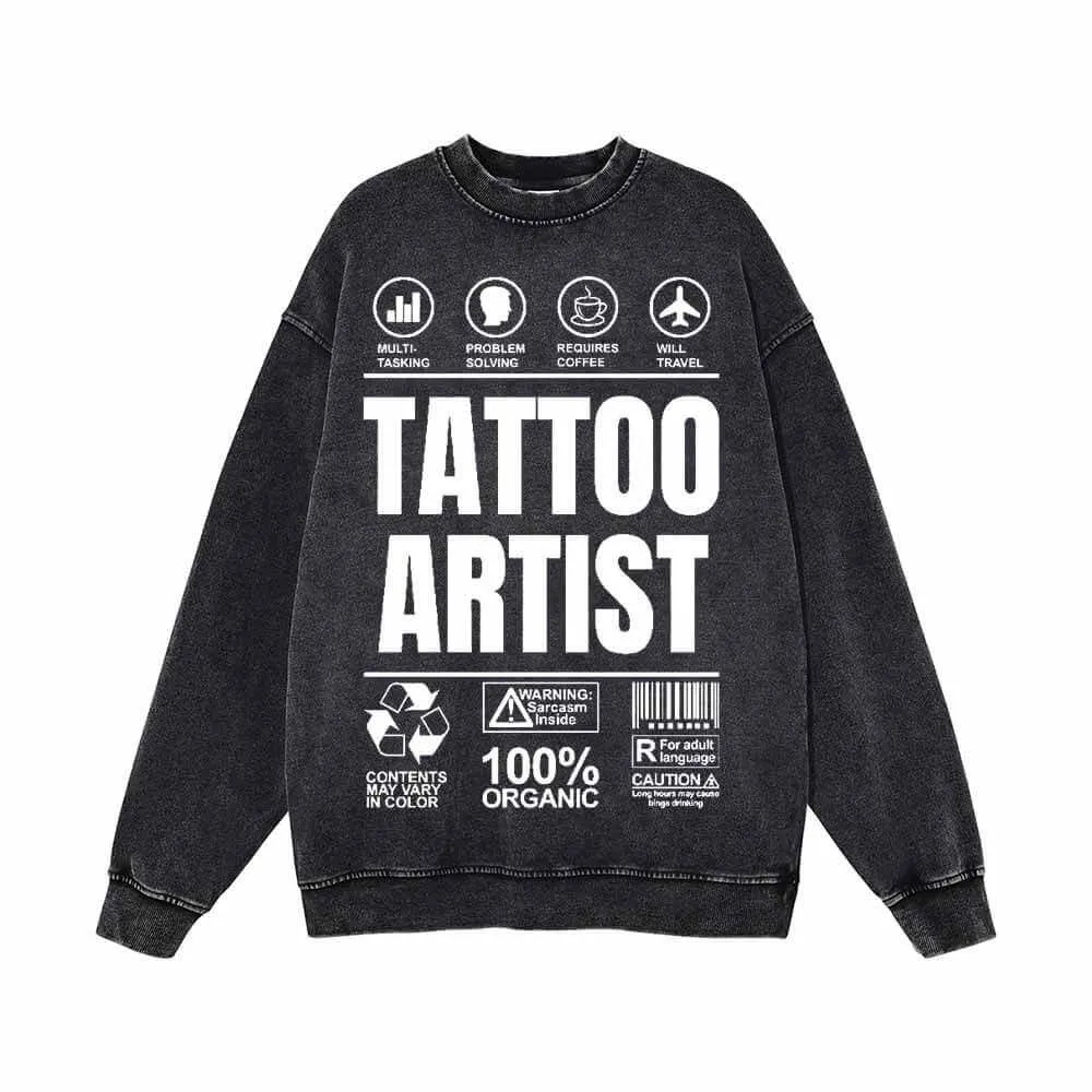Tattoo Artist Vintage Washed Sweatshirt sold by GTHIC