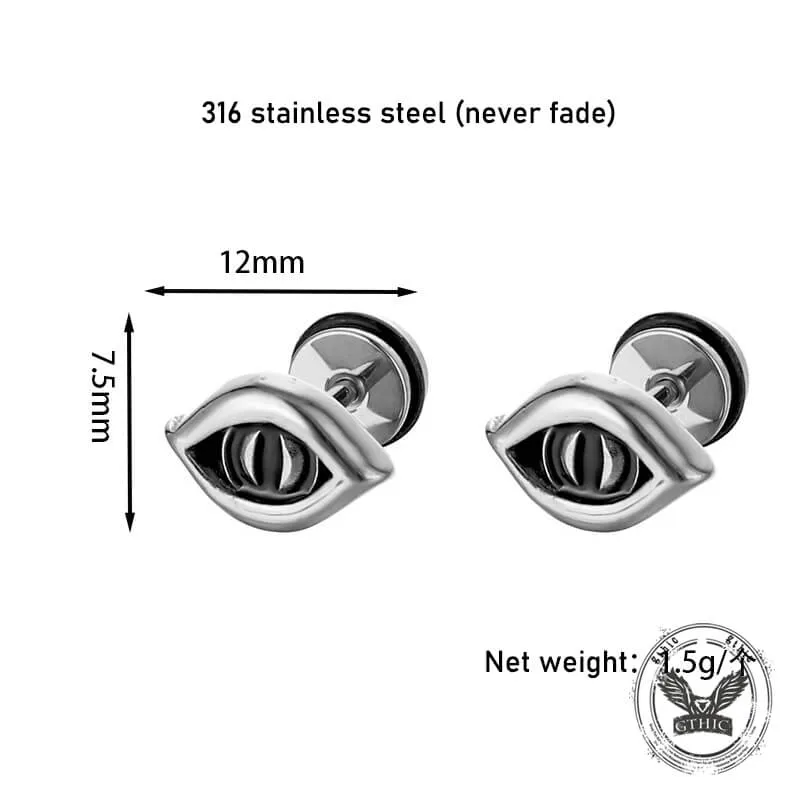 Vintage Gothic Demon Eye Stainless Steel Earrings sold by GTHIC product image thumbnail 4