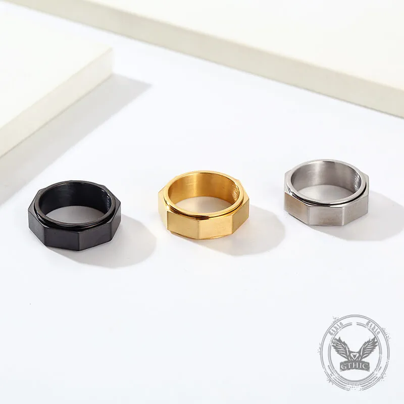 Minimalist Octagonal Nut Stainless Steel Spinner Ring sold by GTHIC product image thumbnail 3