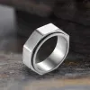 Minimalist Octagonal Nut Stainless Steel Spinner Ring sold by GTHIC