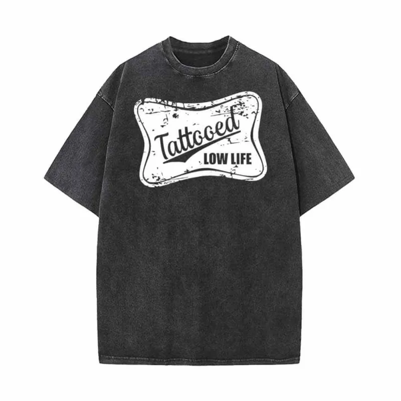 Tattooed Low Life Vintage Washed T-shirt sold by GTHIC