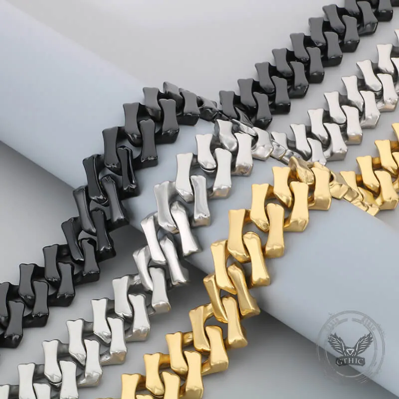 Punk Rhombus Cuban Chain Stainless Steel Necklace sold by GTHIC