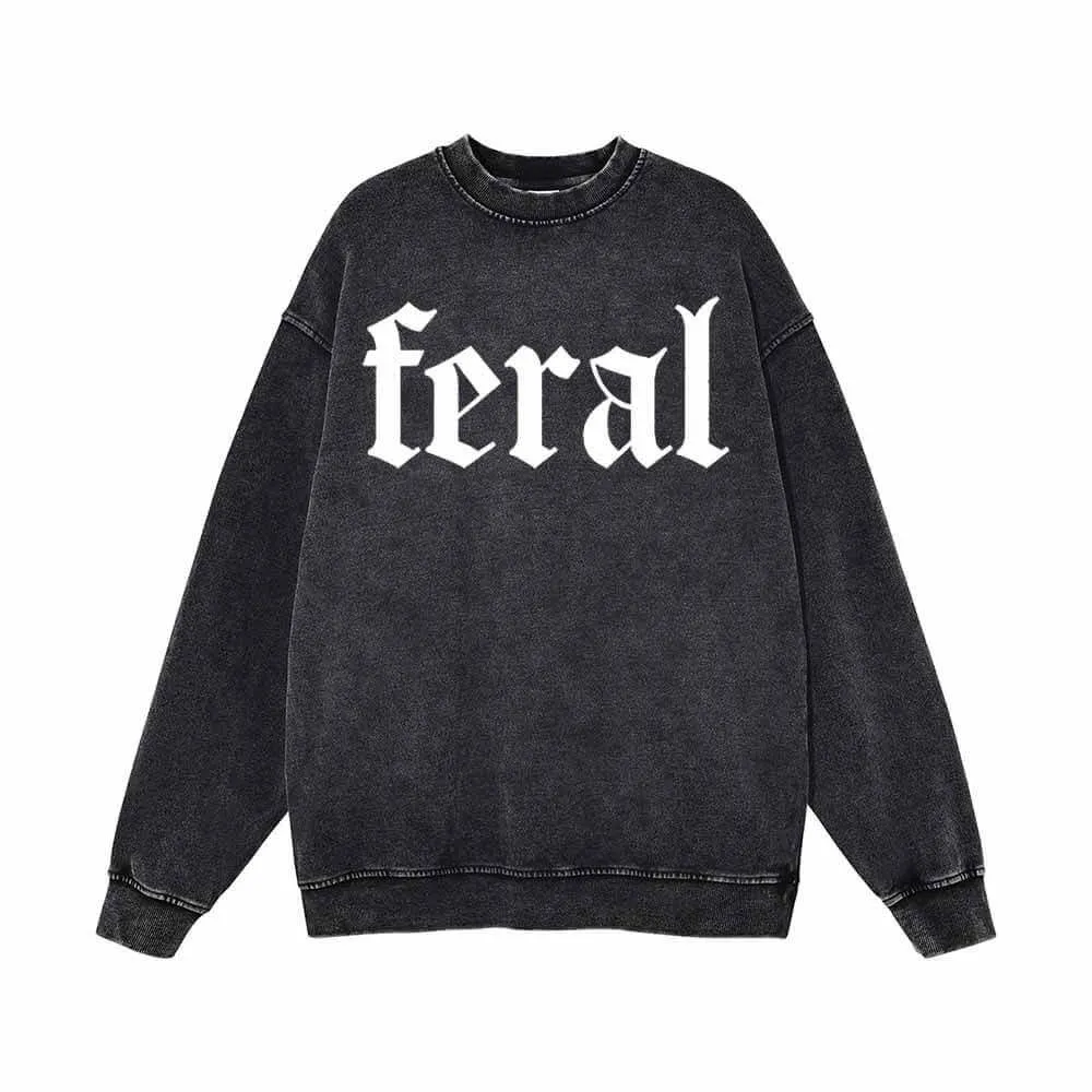 Simple Feral Pattern Vintage Washed Sweatshirt sold by GTHIC