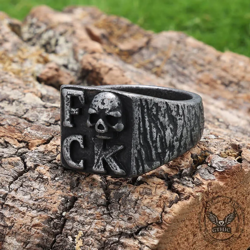 Gothic English Letter Skull Stainless Steel Ring sold by GTHIC product image thumbnail 3
