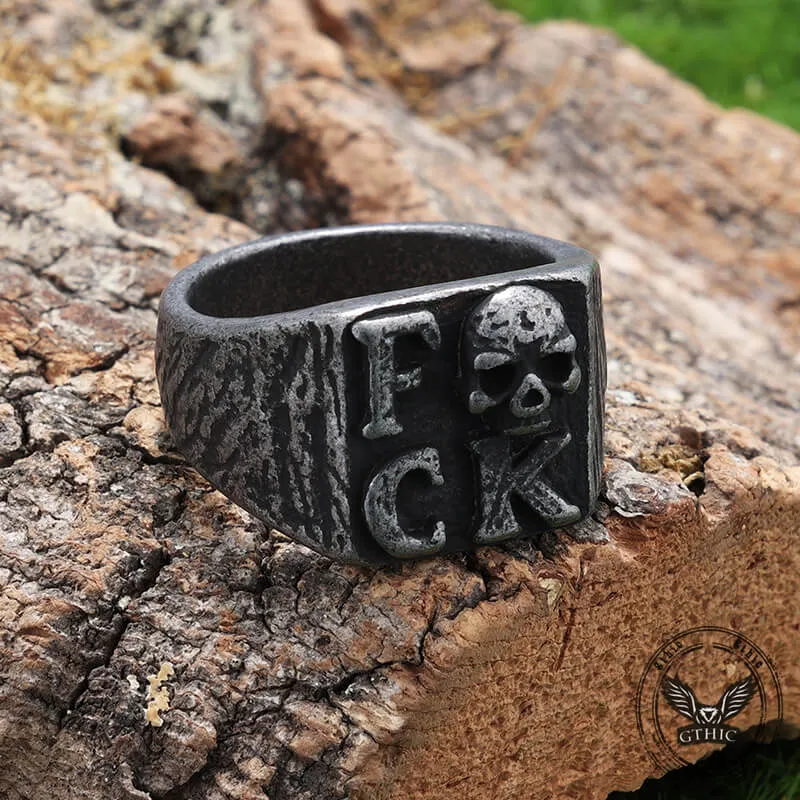 Gothic English Letter Skull Stainless Steel Ring sold by GTHIC product image thumbnail 2