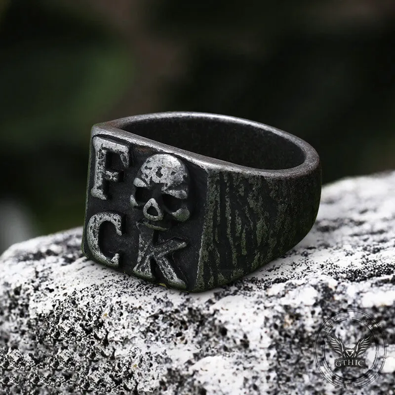 Gothic English Letter Skull Stainless Steel Ring sold by GTHIC product image thumbnail 4