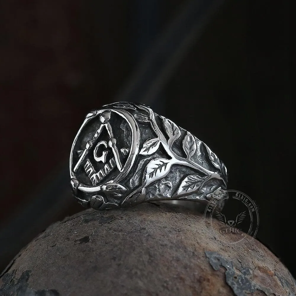 Masonic Symbol Stainless Steel Ring sold by GTHIC product image thumbnail 3