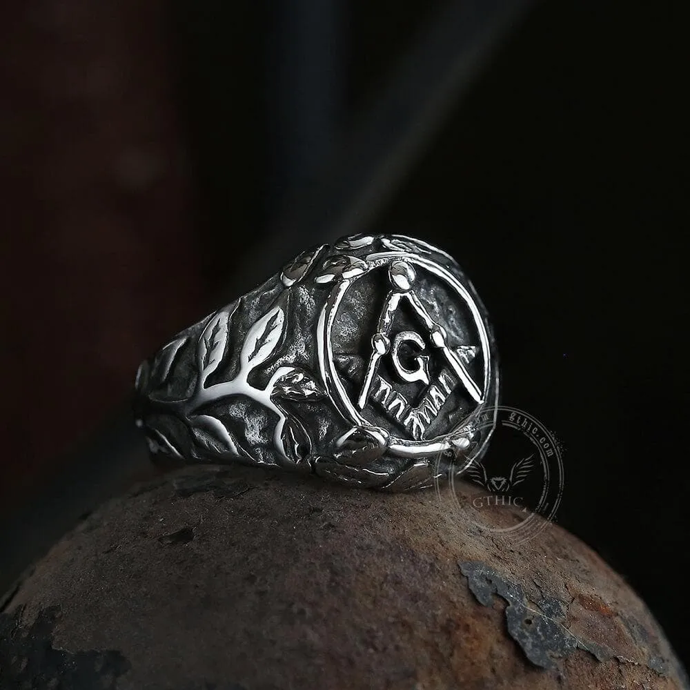 Masonic Symbol Stainless Steel Ring sold by GTHIC product image thumbnail 4