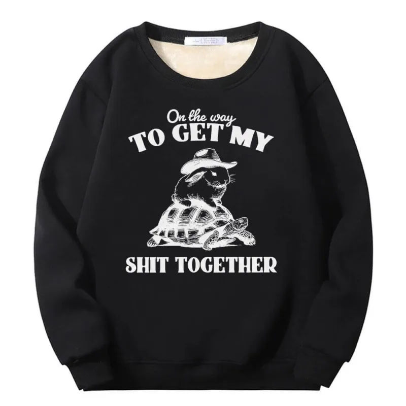 On The Way To Get Raccoon and Rabbit Fleece Sweatshirt sold by GTHIC