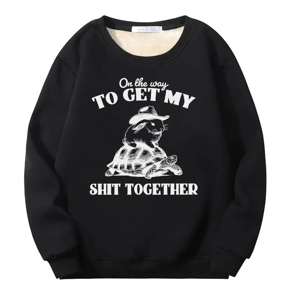 On The Way To Get Raccoon and Rabbit Fleece Sweatshirt sold by GTHIC