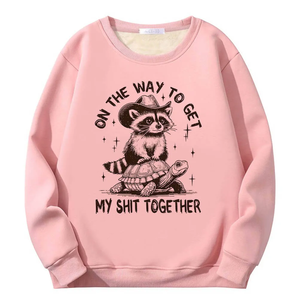 On The Way To Get Raccoon and Turtle Fleece Sweatshirt sold by GTHIC product image thumbnail 3