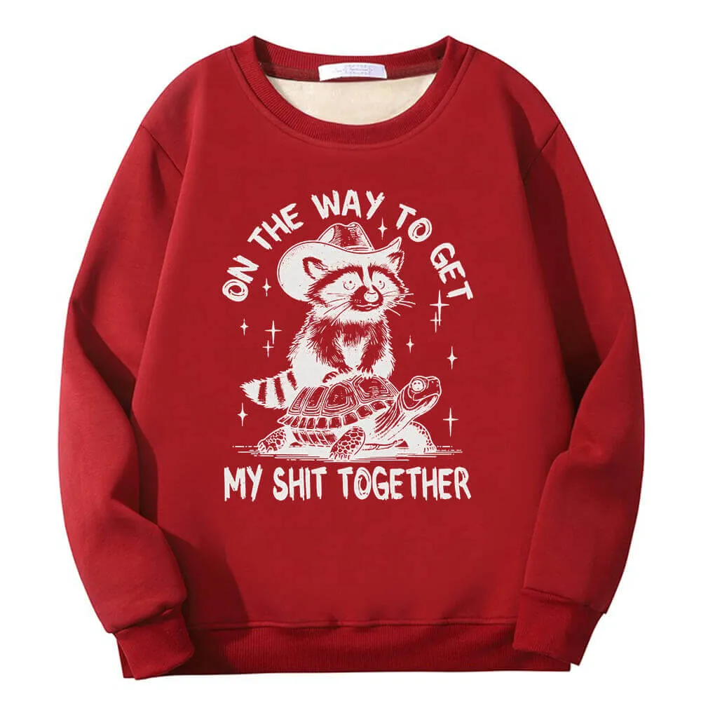 On The Way To Get Raccoon and Turtle Fleece Sweatshirt sold by GTHIC product image thumbnail 5