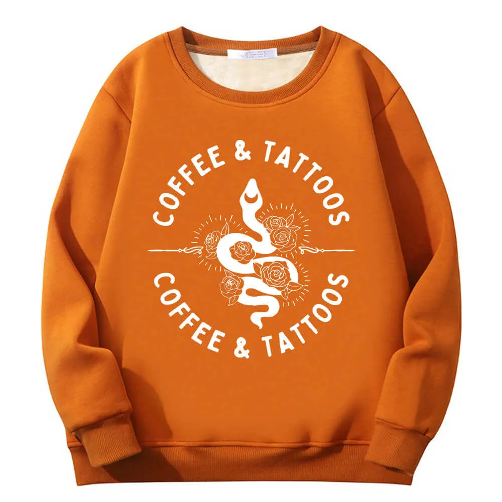 Coffee and Tattoos Snake Rose Fleece Sherpa Sweatshirt sold by GTHIC product image thumbnail 2