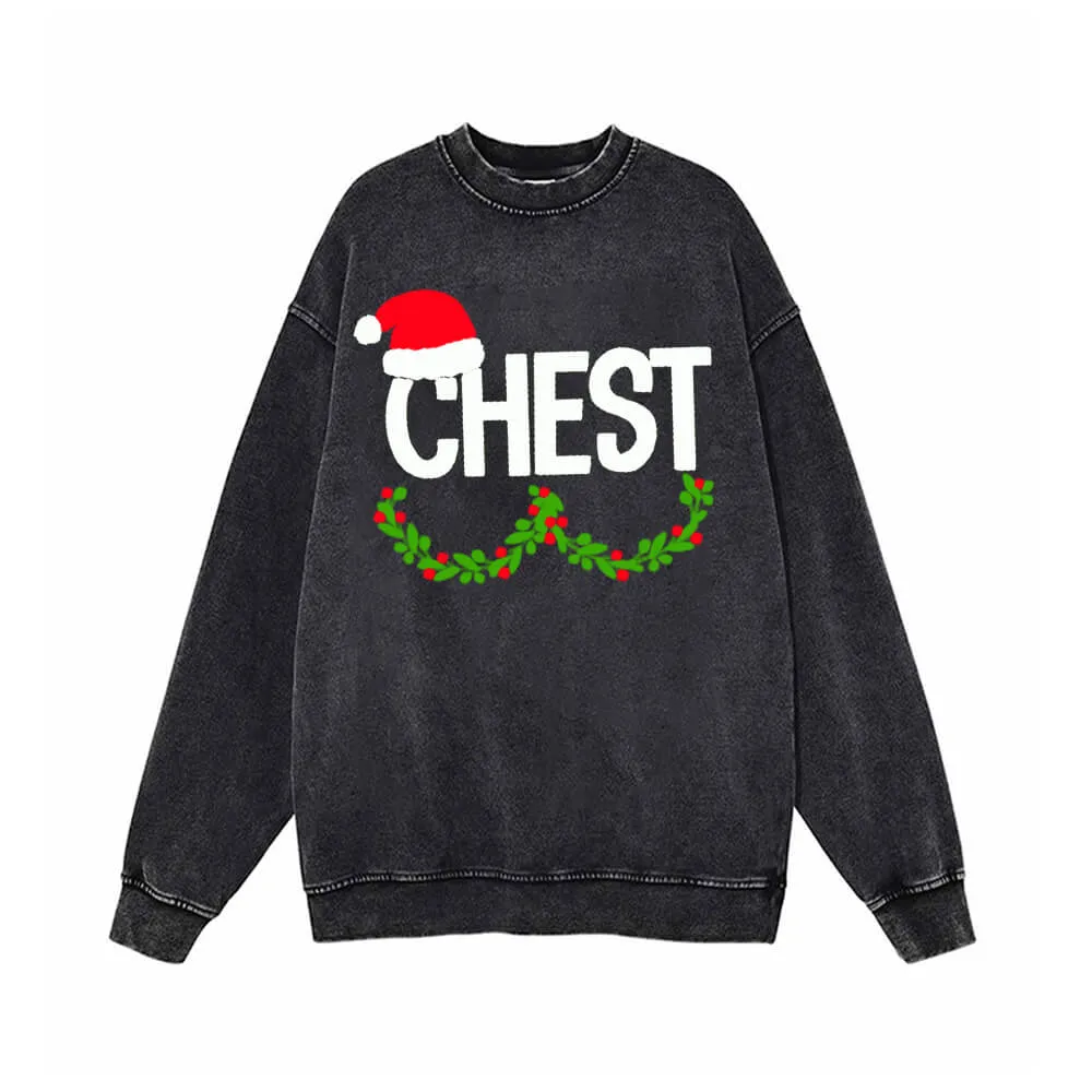 Chest And Nuts Vintage Washed Christmas Couple Sweatshirt sold by GTHIC product image thumbnail 2