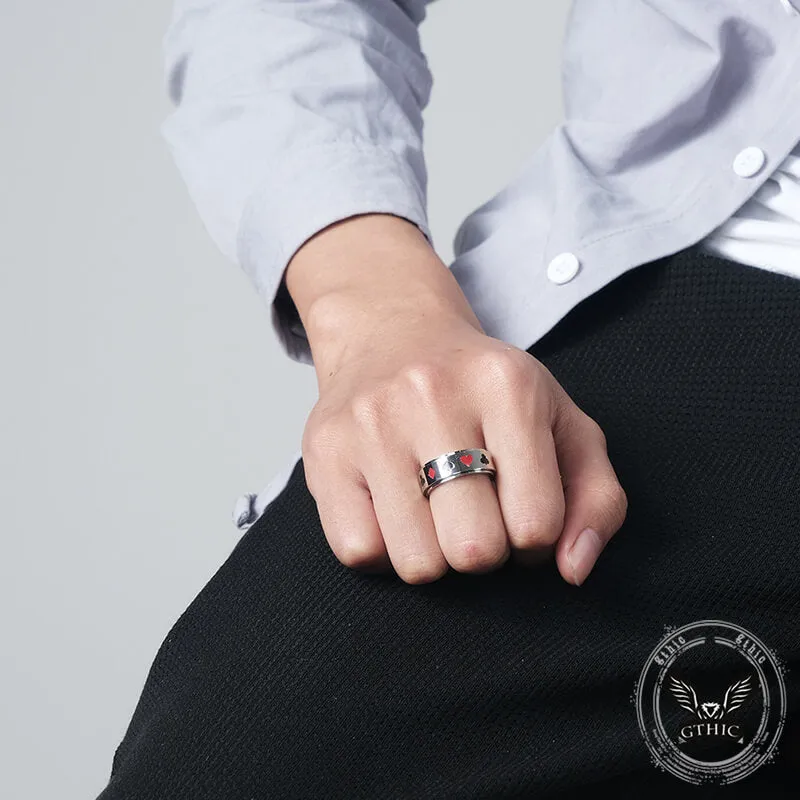 Simple Playing Card Pattern Stainless Steel Spinner Ring sold by GTHIC product image thumbnail 2