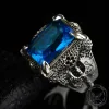 Domineering Axe Dragon Claw Sterling Silver CZ Ring sold by GTHIC