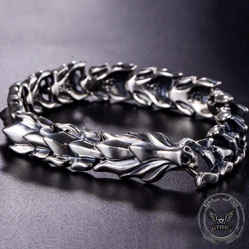 Domineering Dragon Head and Scale Sterling Silver Bracelet sold by GTHIC product image thumbnail 4
