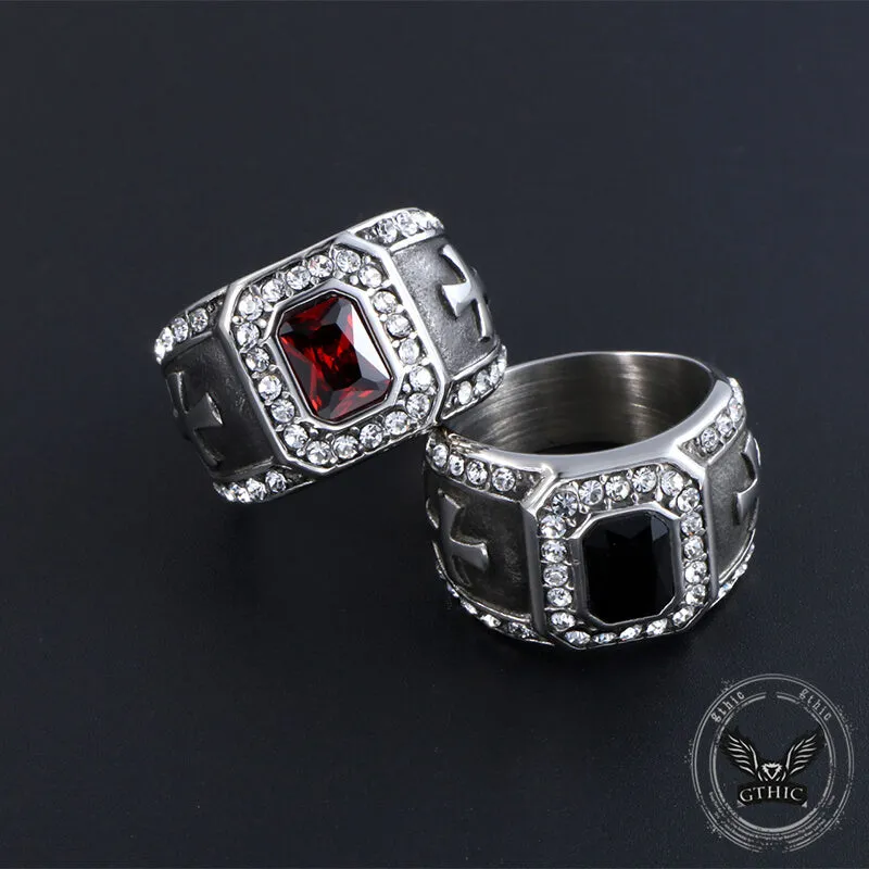 Vintage Gemstone Cross Stainless Steel Ring sold by GTHIC product image thumbnail 4