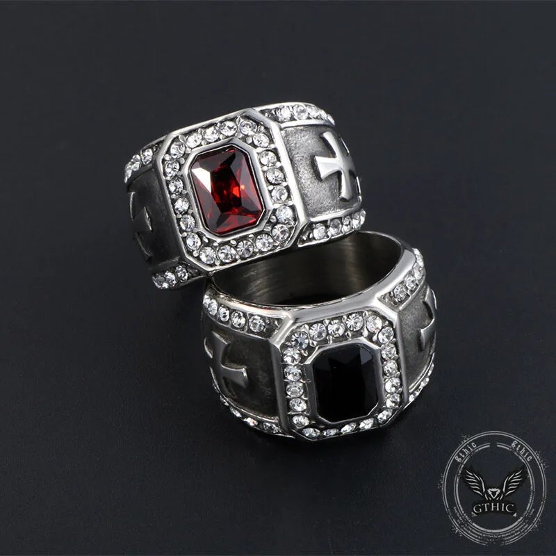 Vintage Gemstone Cross Stainless Steel Ring sold by GTHIC product image thumbnail 5