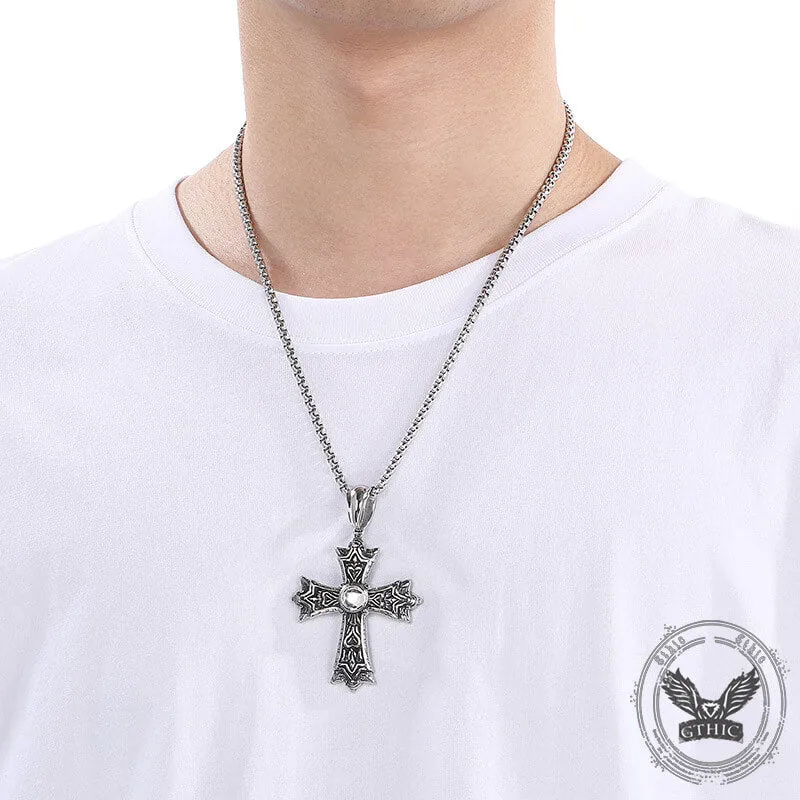 Gothic Gemstone Cross Stainless Steel Pendant sold by GTHIC product image thumbnail 3