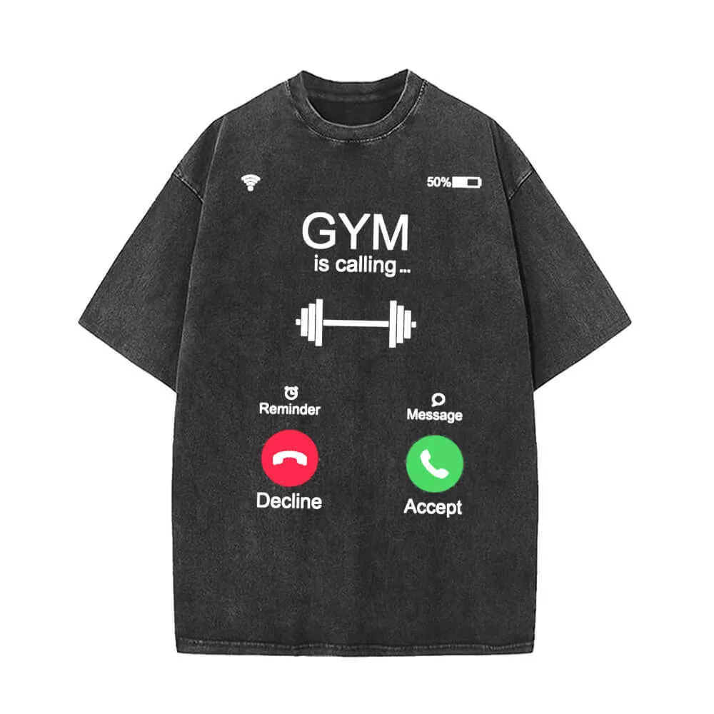 Gym Is Calling You Vintage Washed T-shirt sold by GTHIC