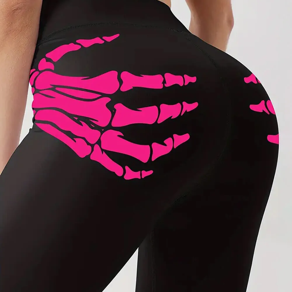 Skull Hand Print Elastic Waist Hip Lifting Pants sold by GTHIC product image thumbnail 5