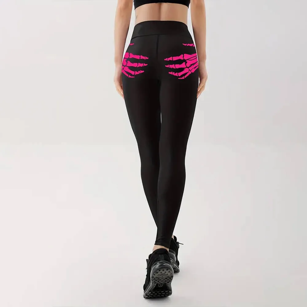 Skull Hand Print Elastic Waist Hip Lifting Pants sold by GTHIC product image thumbnail 3