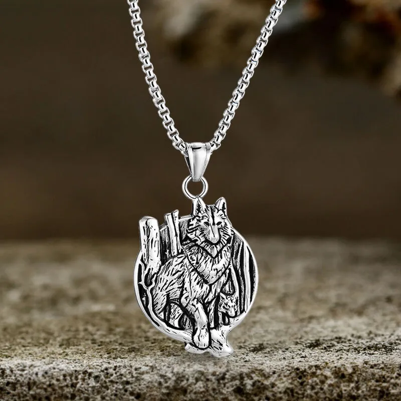 Vintage Nordic Viking Wolf Head Stainless Steel Pendant Necklace sold by GTHIC product image thumbnail 2