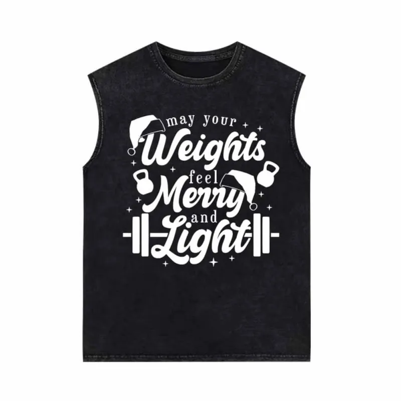May Your Weights Feel Merry And Light Christmas Vest Top sold by GTHIC