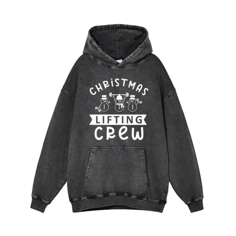 Christmas Lifting Crew Snowman Vintage Washed Hoodie sold by GTHIC
