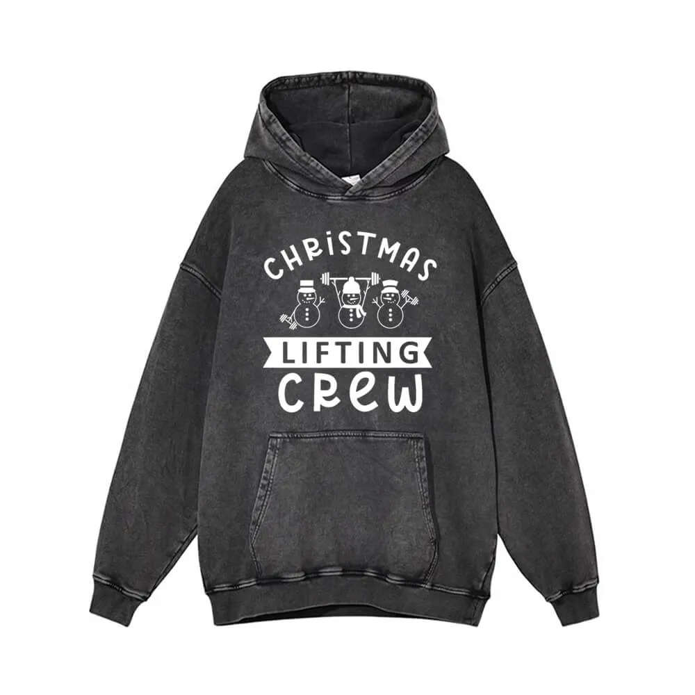 Christmas Lifting Crew Snowman Vintage Washed Hoodie sold by GTHIC