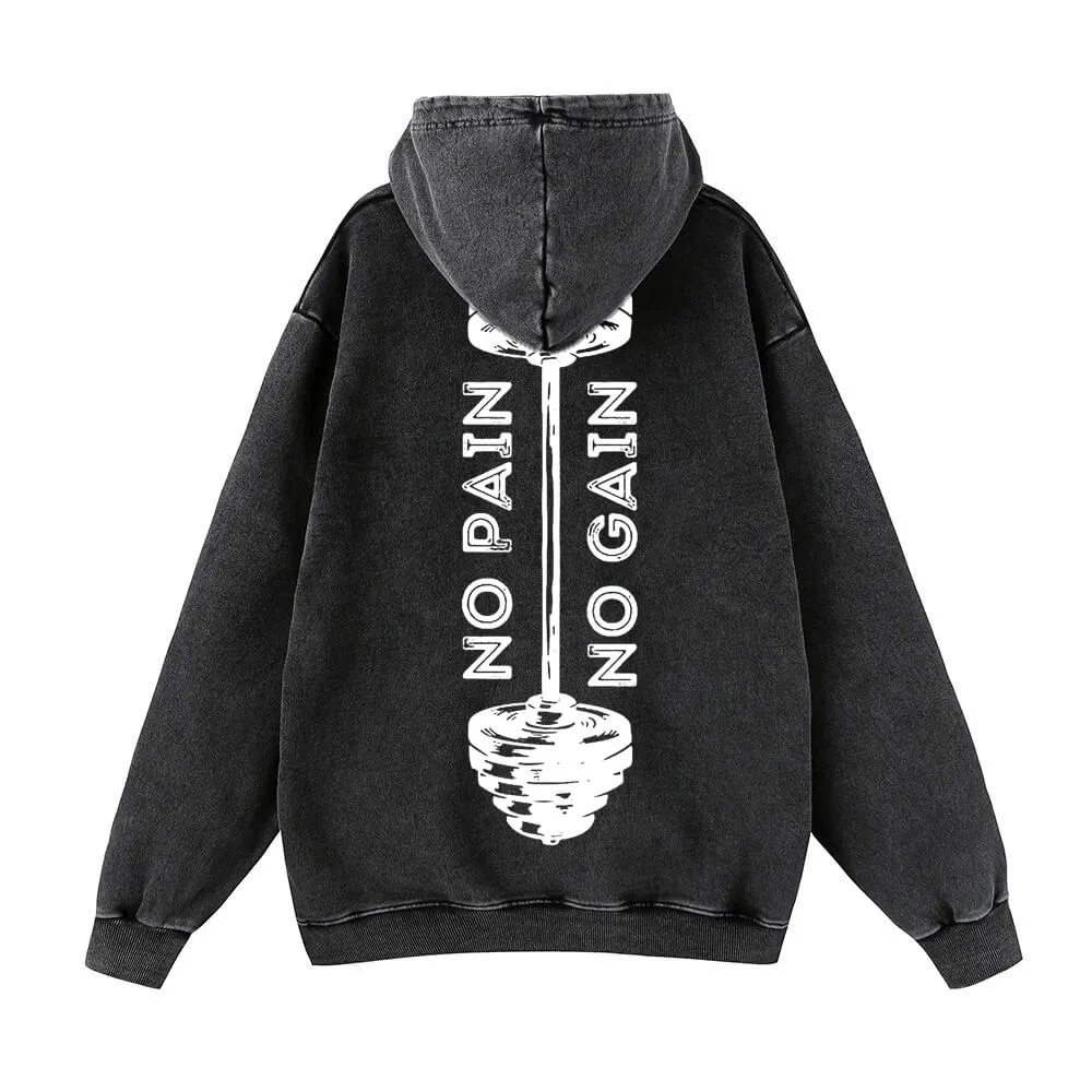 No Pain No Gain Shut Up And Train Vintage Washed Hoodie sold by GTHIC product image thumbnail 2
