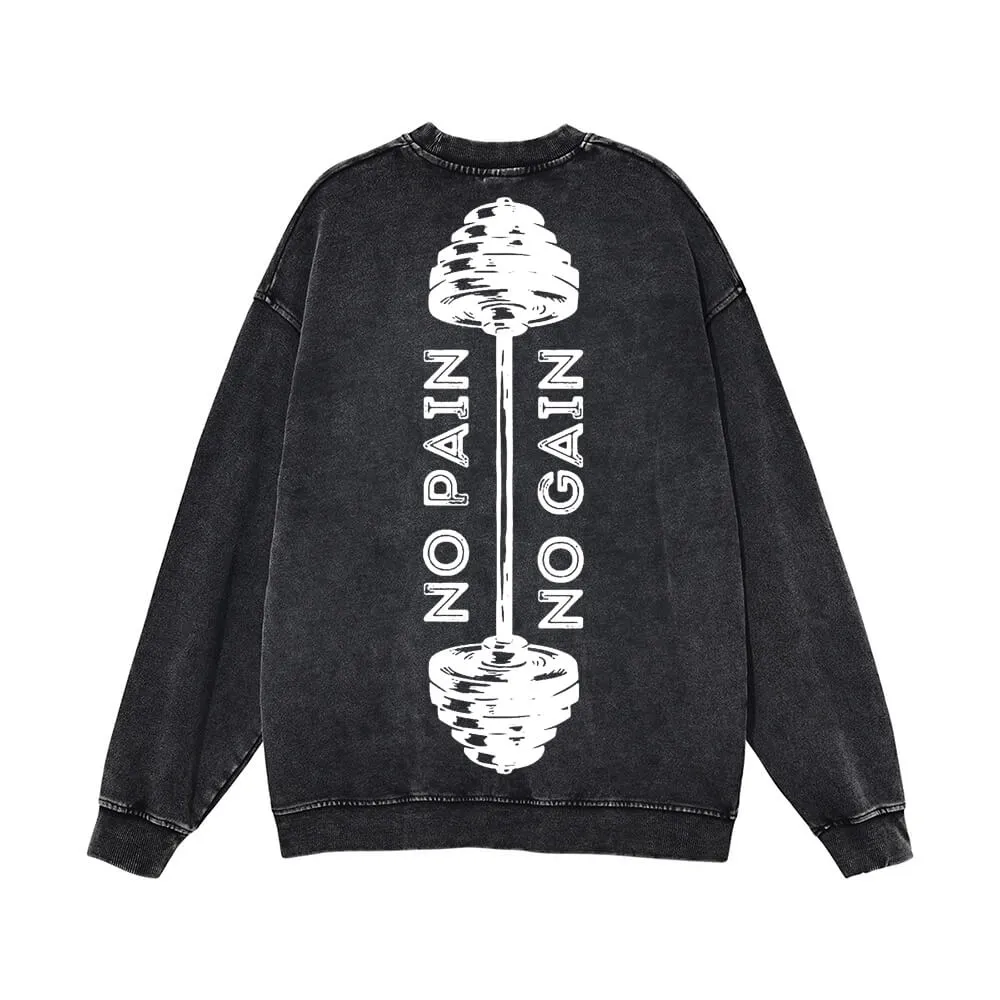 No Pain No Gain Shut Up And Train Vintage Washed Sweatshirt sold by GTHIC product image thumbnail 2