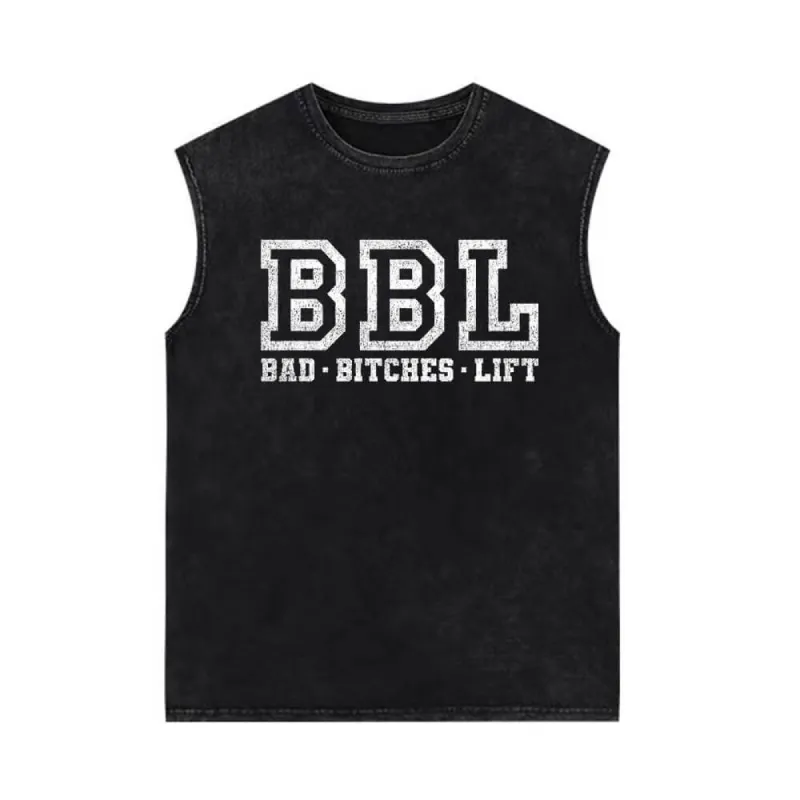 Bad Bitches Life Vintage Washed Vest Top sold by GTHIC