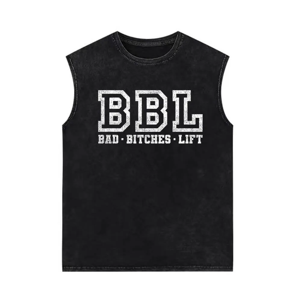 Bad Bitches Life Vintage Washed Vest Top sold by GTHIC