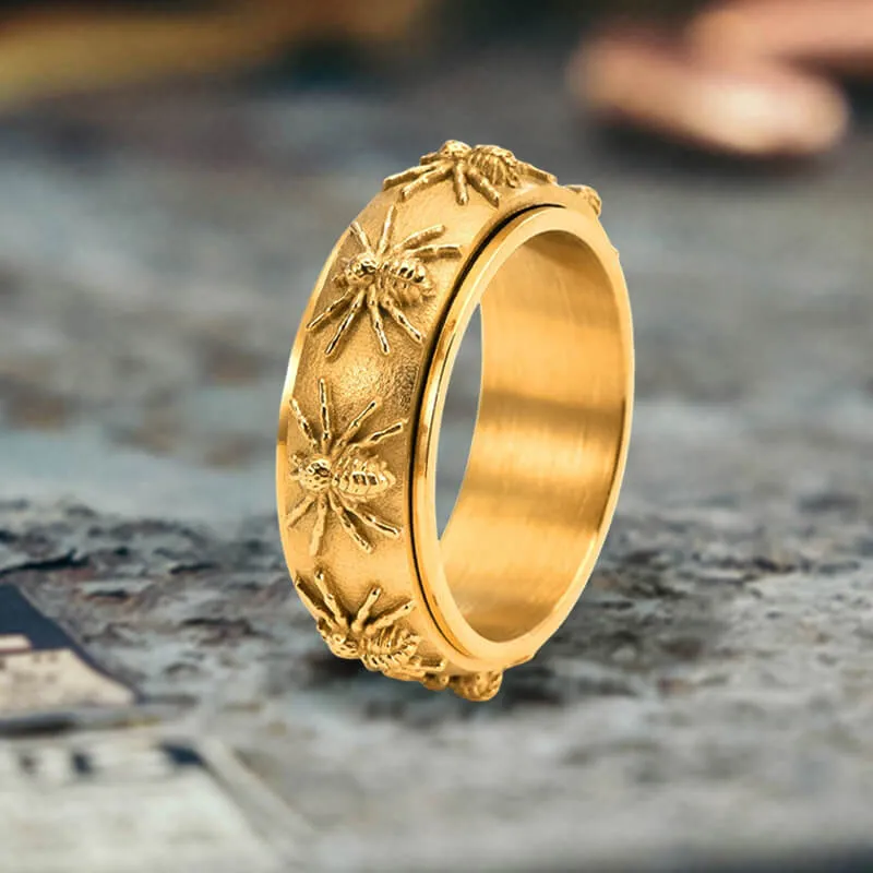 Gothic Spider Pattern Stainless Steel Spinner Ring sold by GTHIC product image thumbnail 5