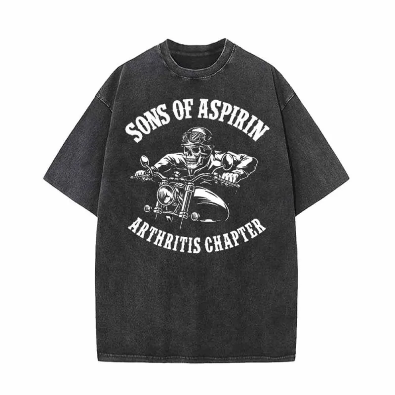 Sons Of Aspirin Skull Biker Vintage Washed T-shirt sold by GTHIC
