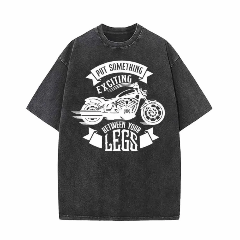 Put Something Exciting Motorcycle Vintage Washed T-shirt sold by GTHIC